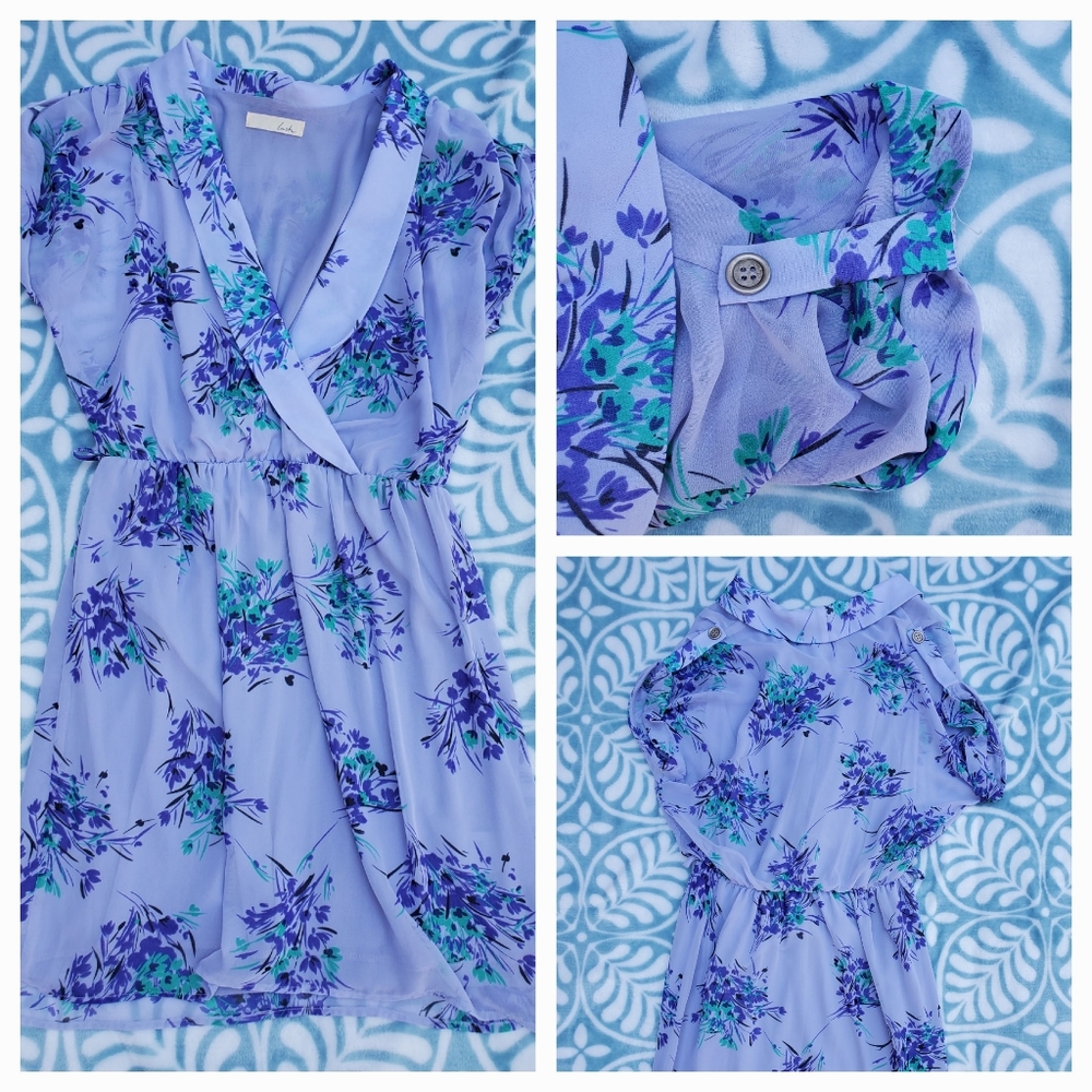 Lush lavender chiffon blouson dress sz M